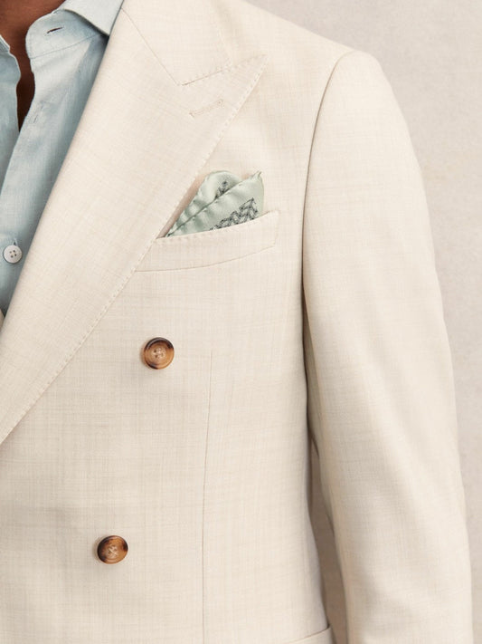 Geo Chain Detail Pocket Square Sage | Mens