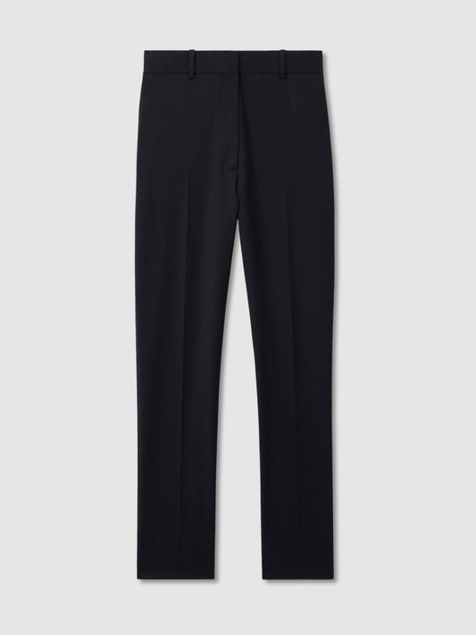 Wool-Blend Tailored Flared Suit Trousers Navy | Womens