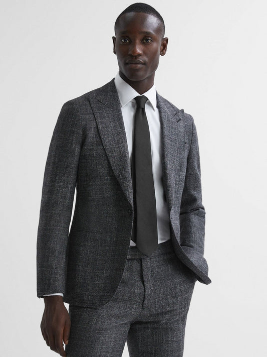 Textured Silk Blend Tie Black | Mens