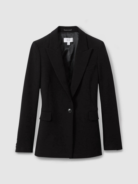 Tailored Single Breasted Suit Blazer Black | Womens