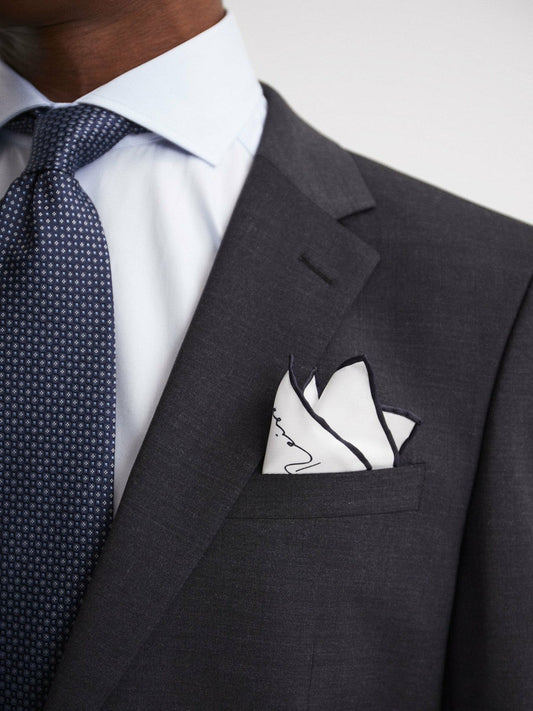 Plain Silk Pocket Square White | Mens