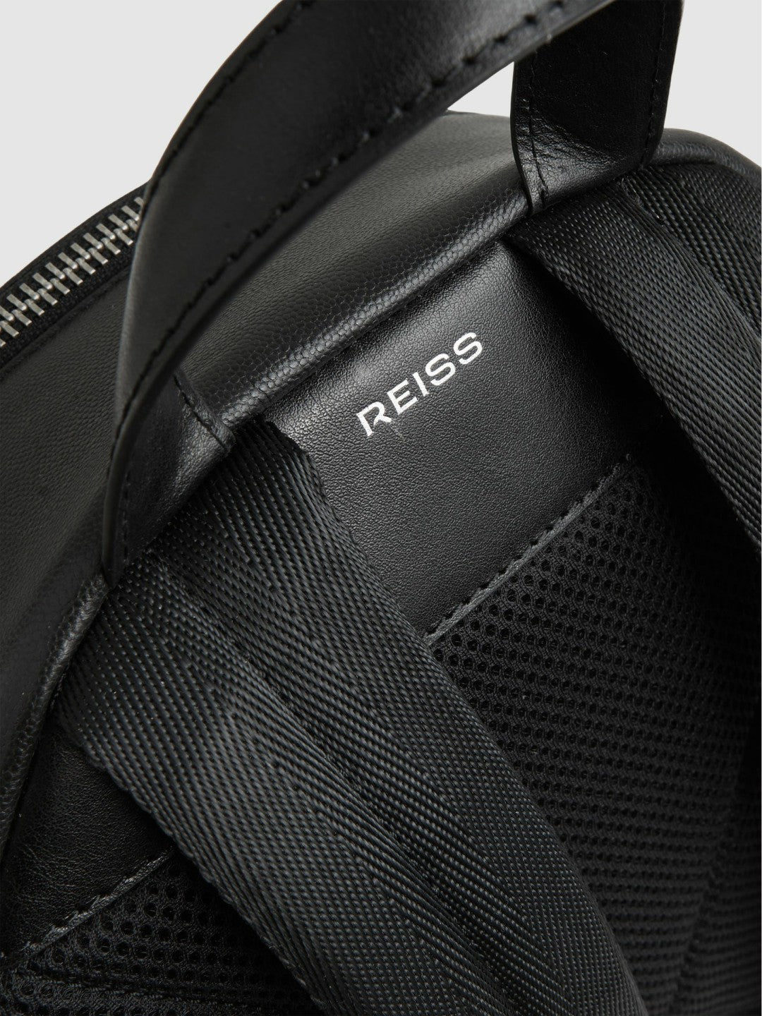 Micro-Grain Leather Backpack Black | Mens