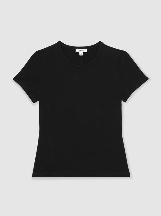 Stretch-Cotton Crew-Neck T-Shirt Black | Womens