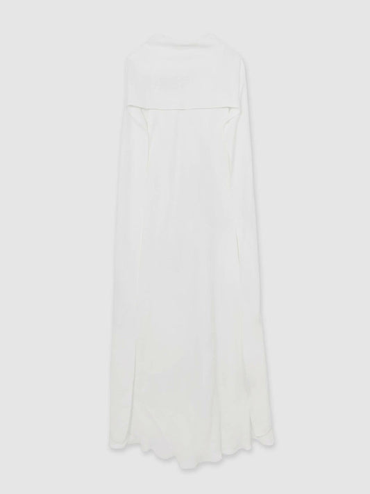 Crepe Cape Maxi Dress White | Womens