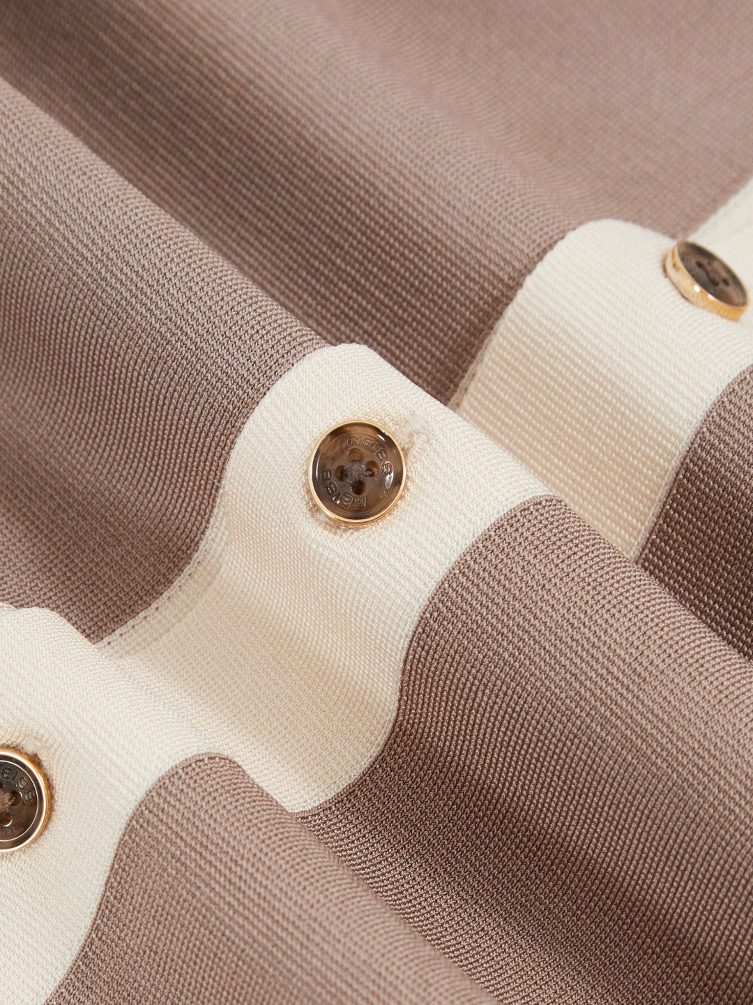 Colour-Block Cuban-Collar Knit Shirt Taupe Brown/Light Stone | Mens