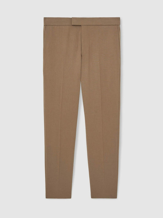Slim-Fit Internal-Drawstring Trousers Camel | Mens