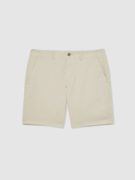 Paige Cotton Chino Shorts with Stretch Cream | Mens