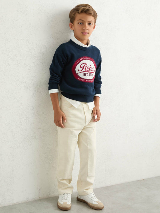 13-14 yrs Cotton Motor Cars Logo Jumper Navy | Children
