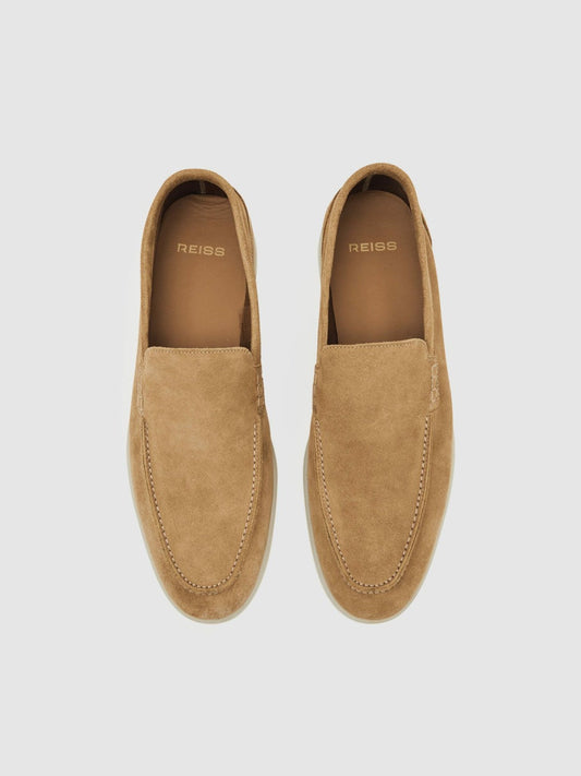 Suede Slip-On Loafers Stone | Mens