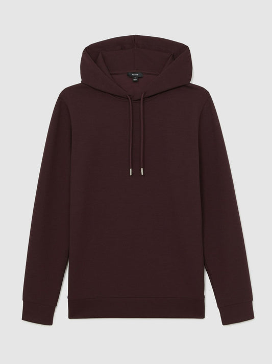 Interlock Jersey Drawstring Hoodie Cherry Red | Mens
