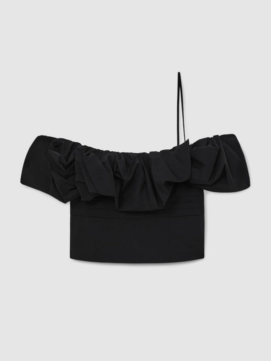 Sculptural Strapless Top Black | Womens