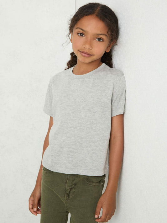 13-14 yrs Cotton-Blend Crew-Neck T-Shirt Grey Marl | Children