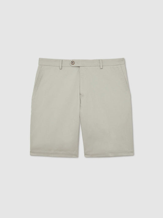 Cotton Chino Shorts With Stretch Soft Sage | Mens