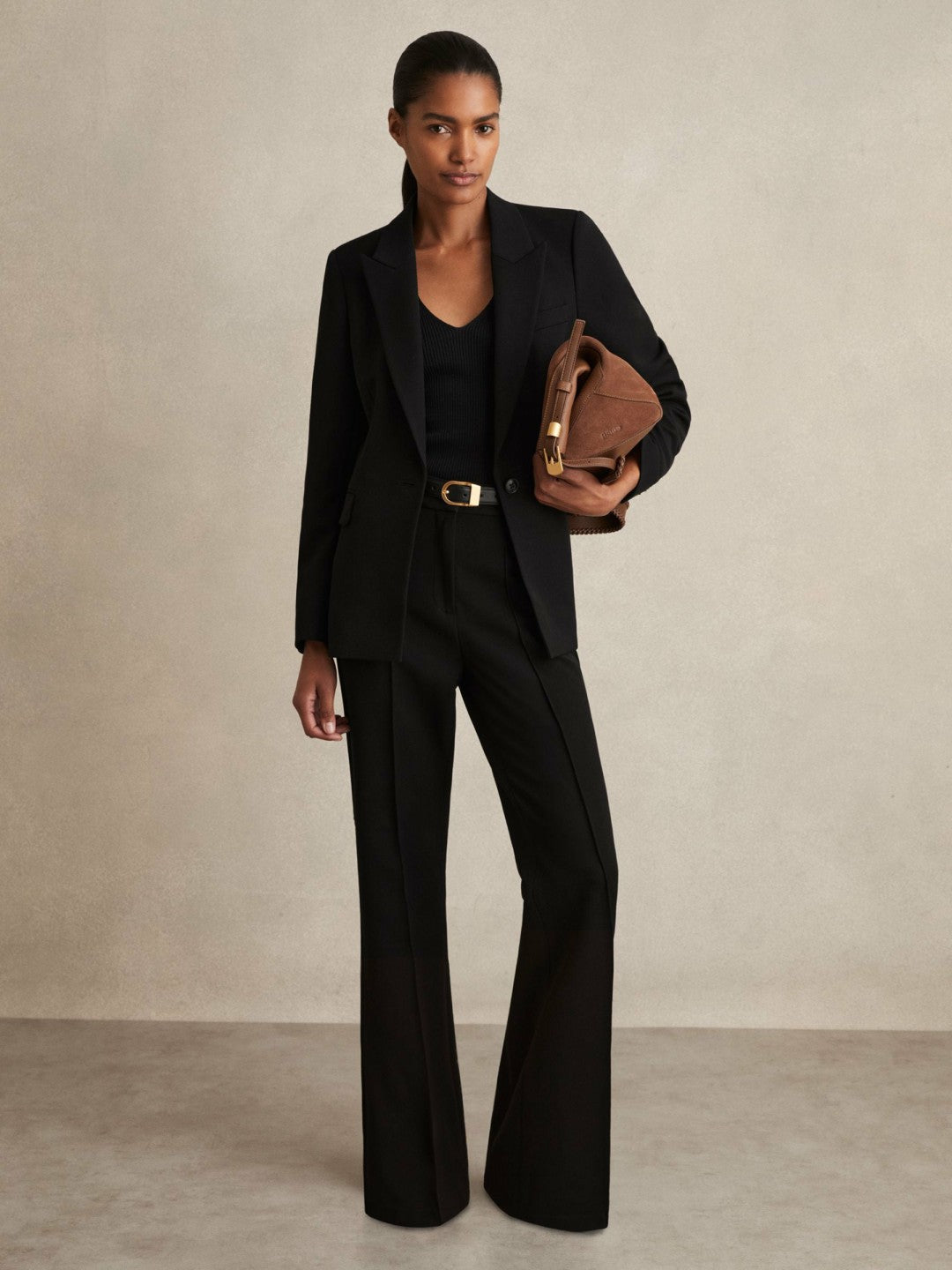 Petite Flared Suit Trousers Black | Womens