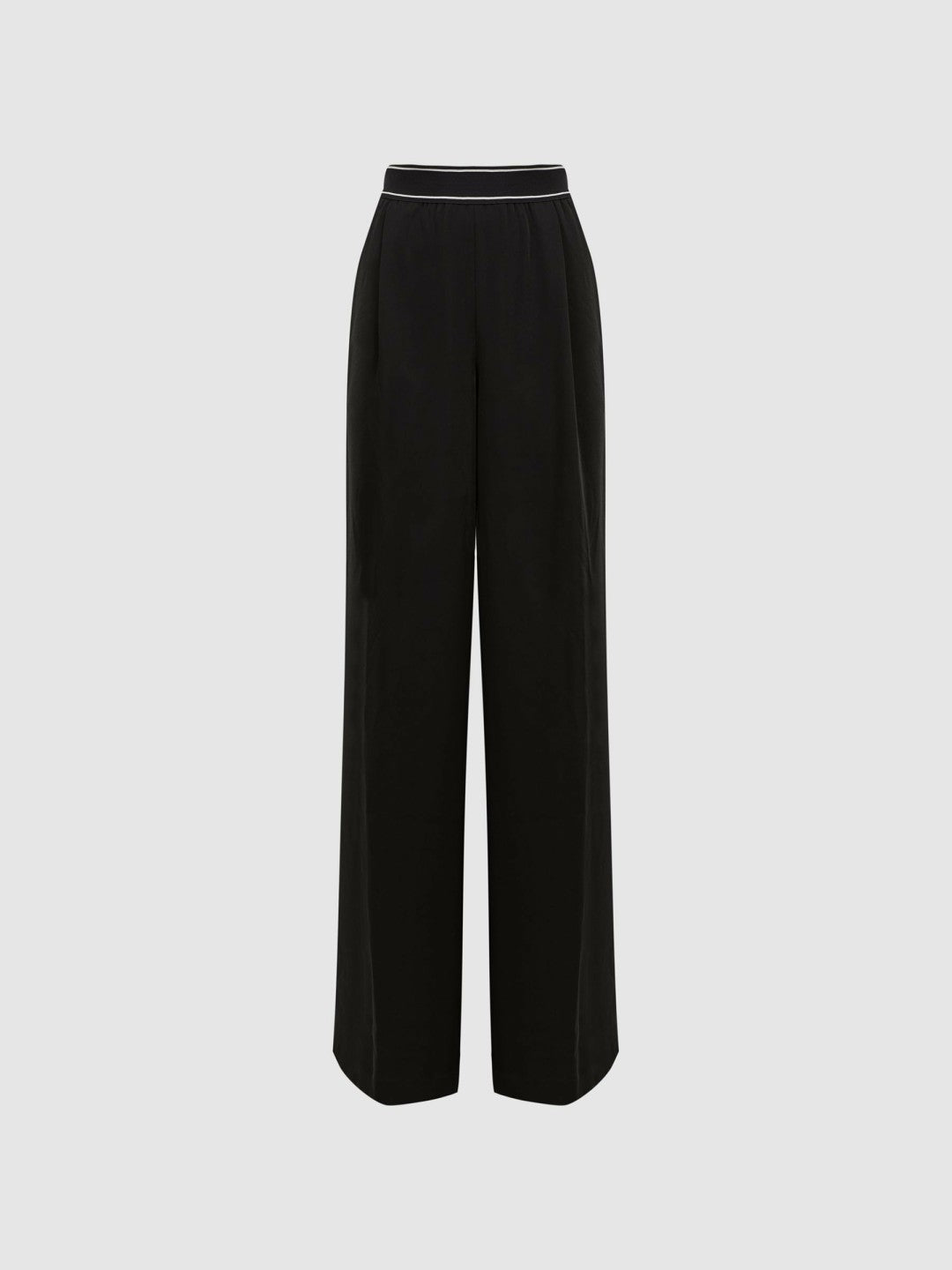 Wide Leg Elasticated Trousers Black | Womens