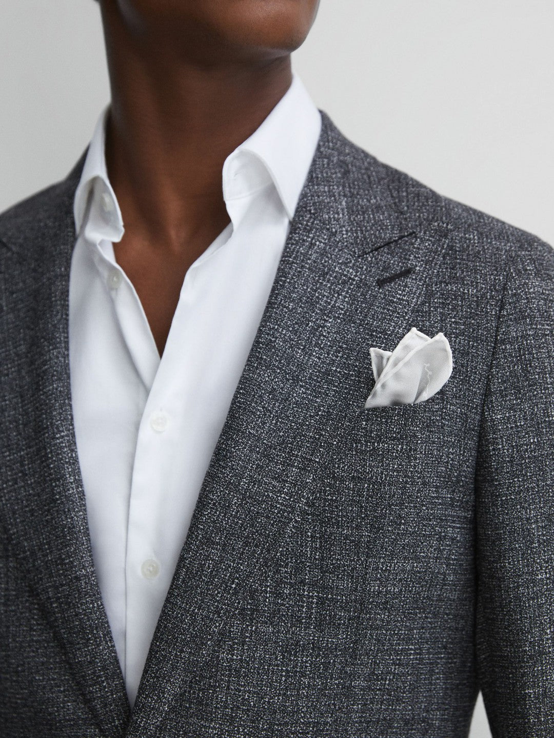 Plain Silk Pocket Square Silver | Mens
