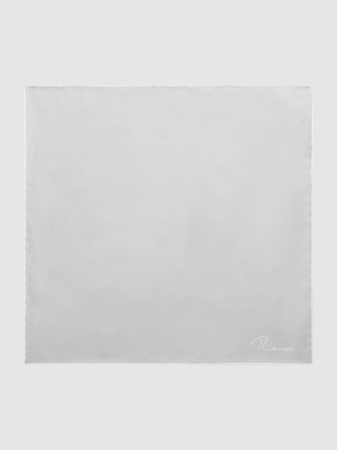 Plain Silk Pocket Square Silver | Mens