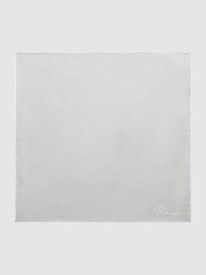 Plain Silk Pocket Square Silver | Mens