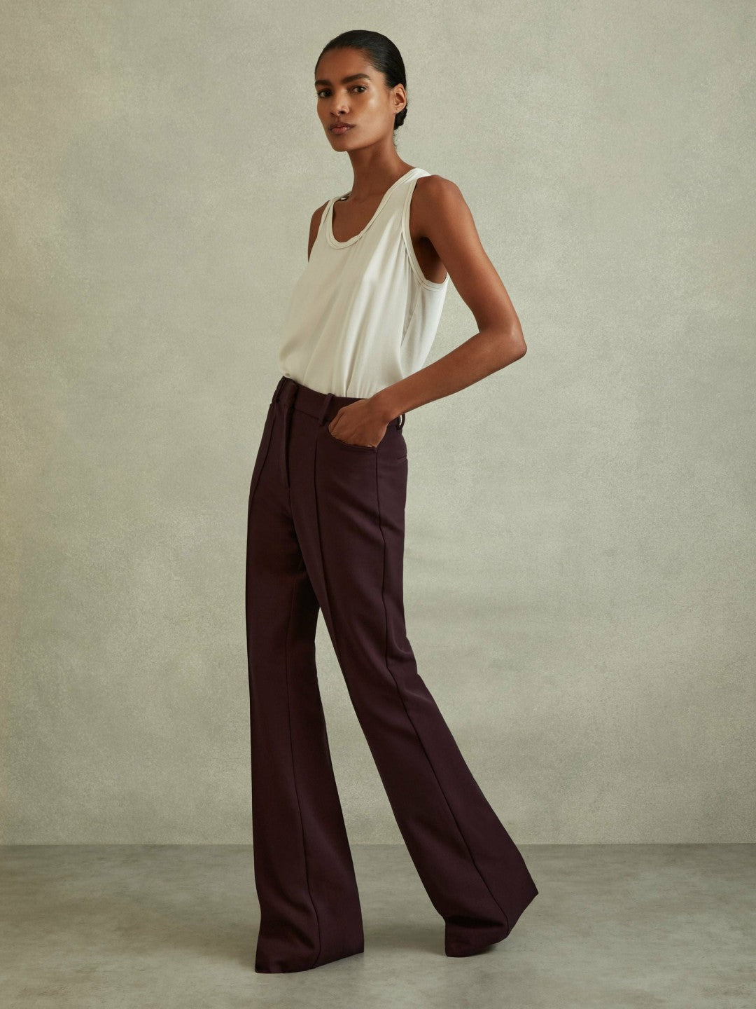 Flared Suit Trousers Berry | Womens