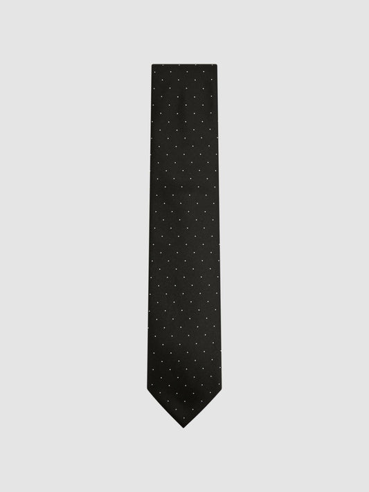 Polka Dot Silk Tie Black | Mens