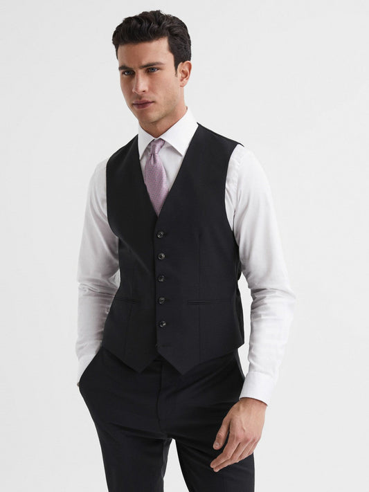 Modern Fit Travel Waistcoat Black | Mens