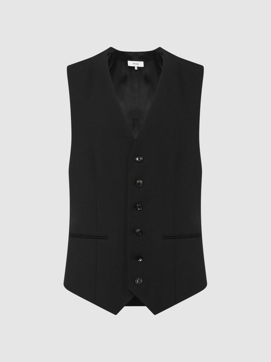 Modern Fit Travel Waistcoat Black | Mens