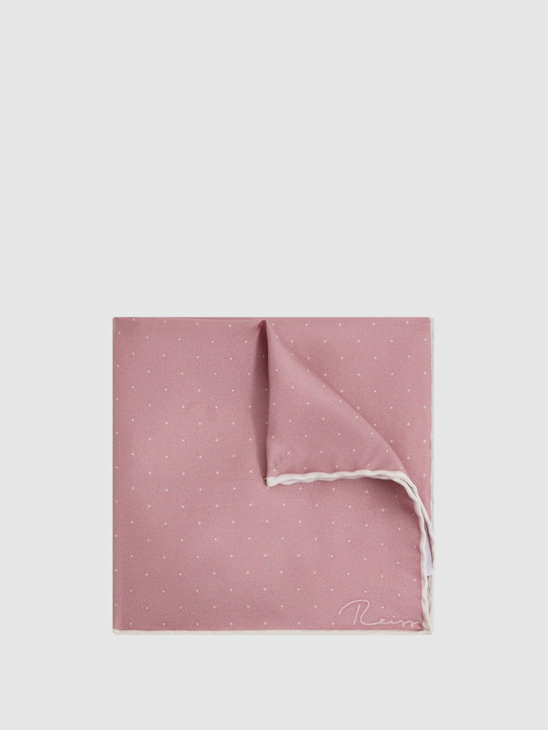 Polka Dot Silk Pocket Square Pink | Mens