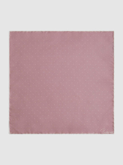 Polka Dot Silk Pocket Square Pink | Mens