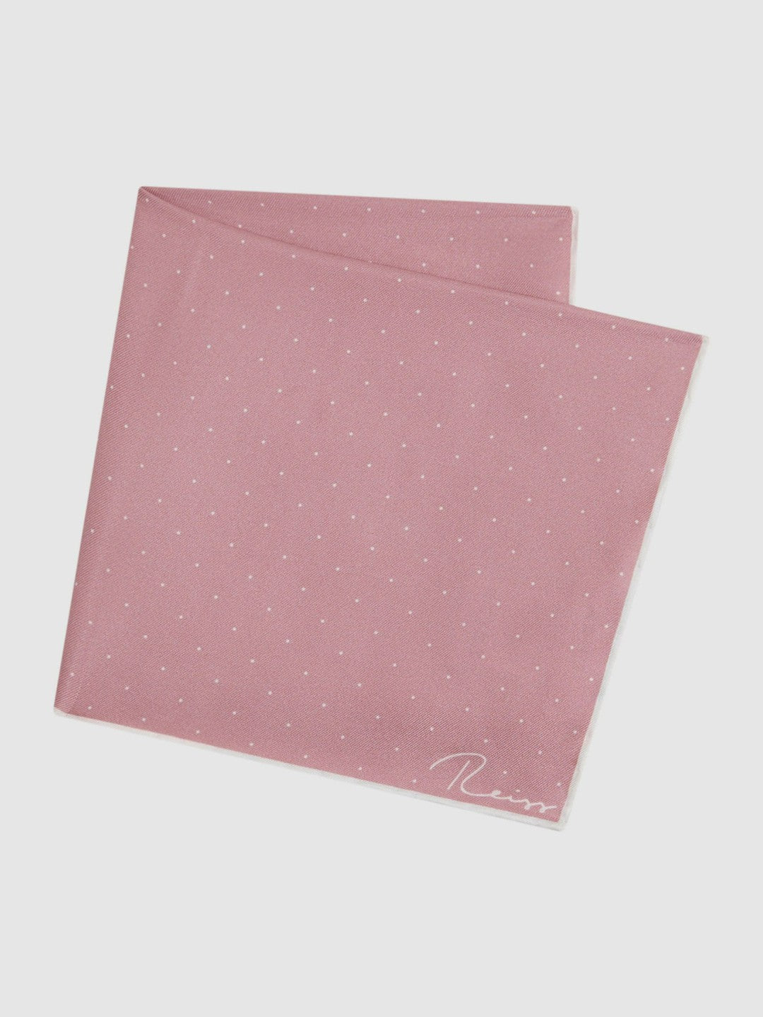 Polka Dot Silk Pocket Square Pink | Mens