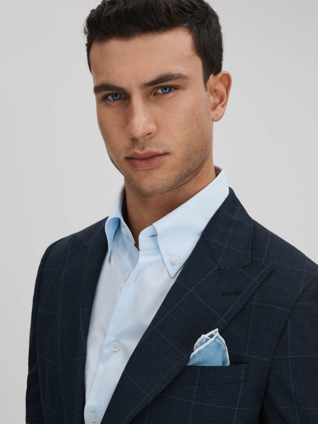 Polka Dot Silk Pocket Square Blue | Mens