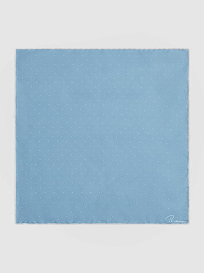 Polka Dot Silk Pocket Square Blue | Mens