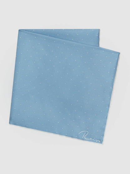 Polka Dot Silk Pocket Square Blue | Mens