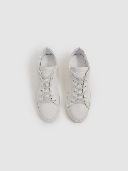 Harrys of London Grained Leather Trainers White | Mens