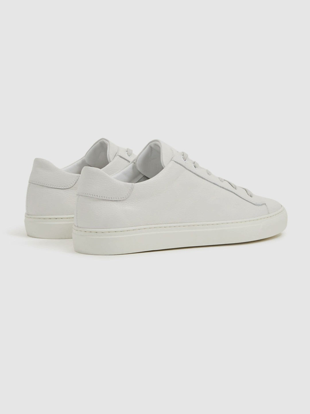 Harrys of London Grained Leather Trainers White | Mens