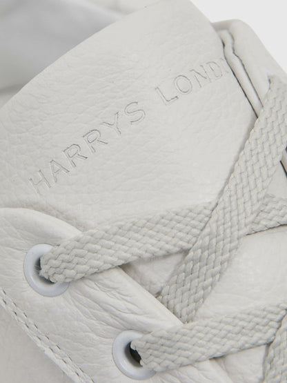 Harrys of London Grained Leather Trainers White | Mens