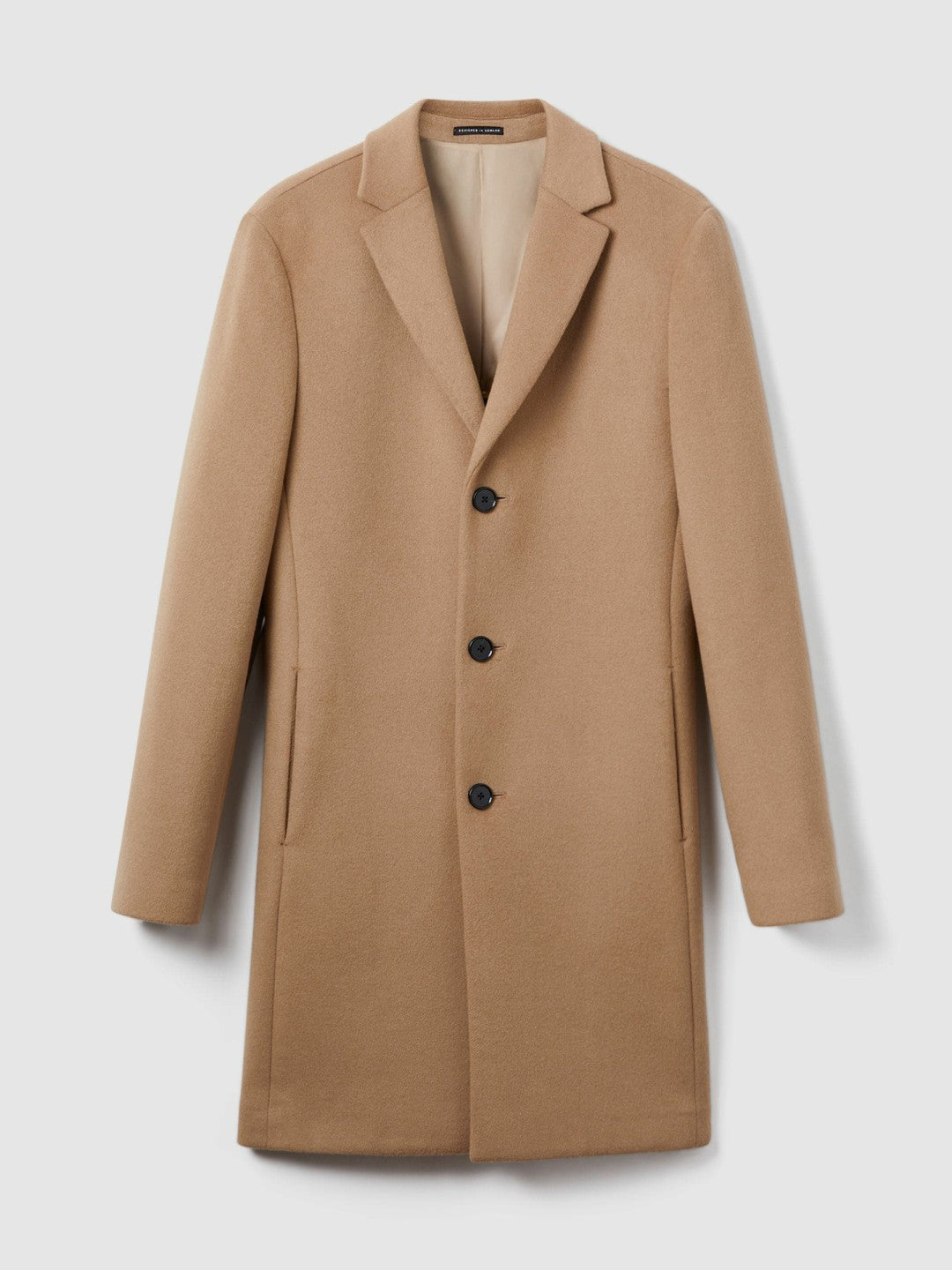 Wool Blend Single Breasted Epsom Overcoat Camel | Mens