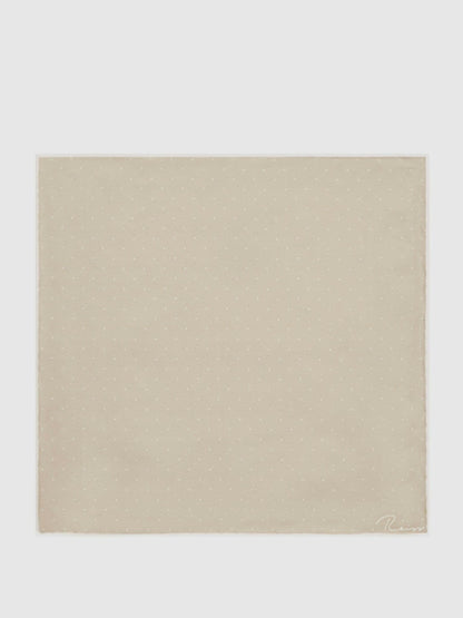 Polka Dot Silk Pocket Square Stone | Mens