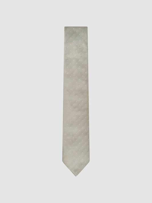 Polka Dot Silk Tie Champagne | Mens