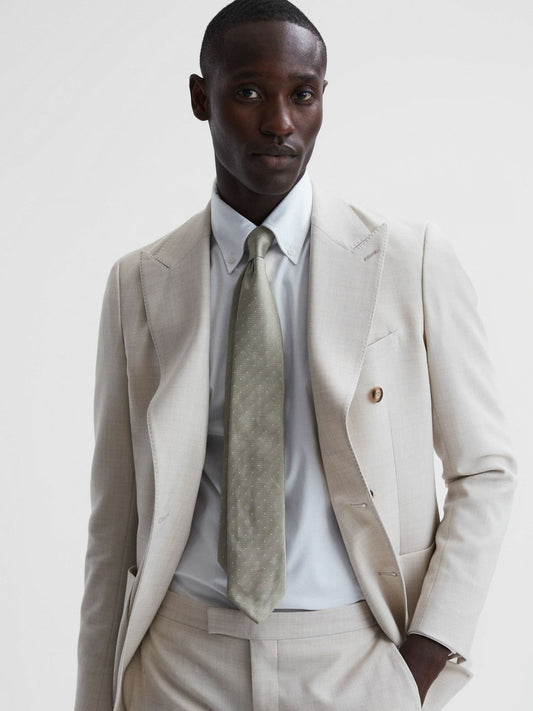 Polka Dot Silk Tie Champagne | Mens