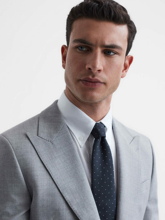 Polka Dot Silk Tie Navy | Mens