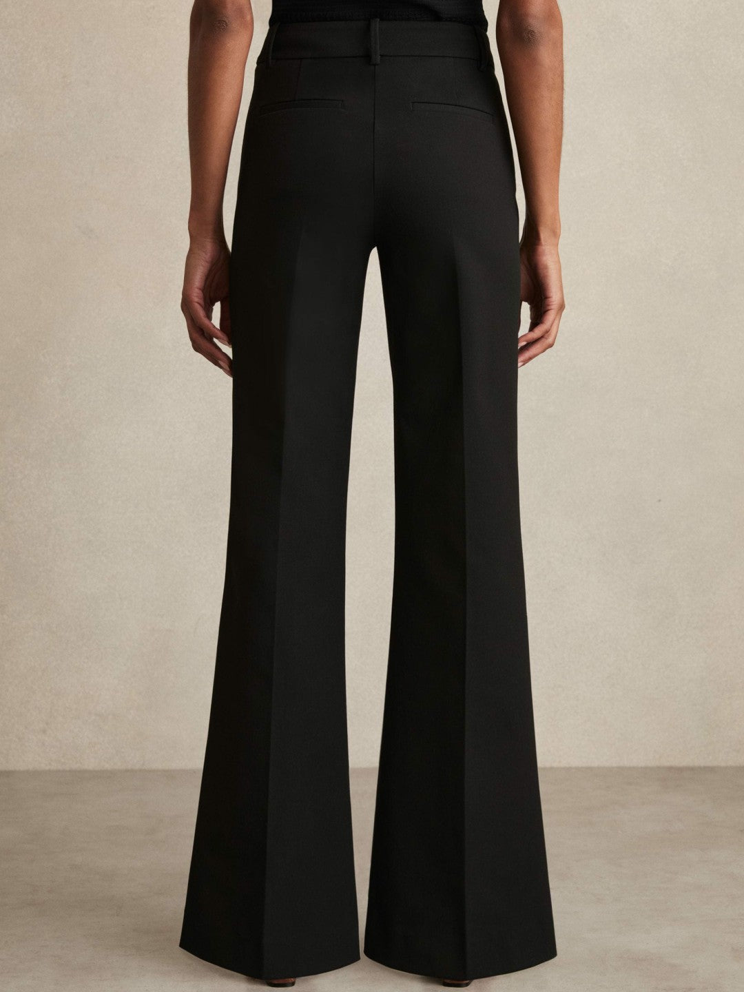 High Rise Flared Trousers Black | Womens