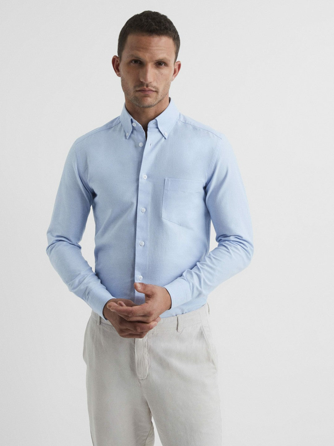 Soft Wash Button Down Oxford Shirt Soft Blue | Mens
