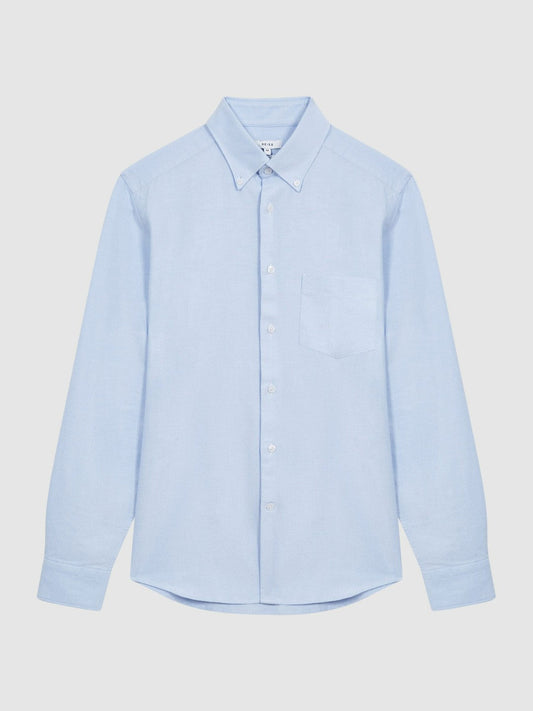 Soft Wash Button Down Oxford Shirt Soft Blue | Mens