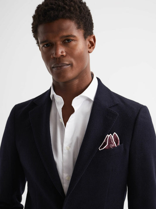 Polka Dot Silk Pocket Square Burgundy | Mens