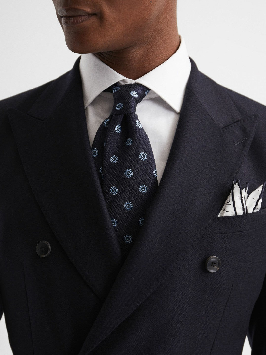 Polka Dot Silk Pocket Square White | Mens