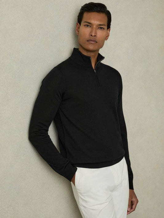 Merino Wool Half-Zip Jumper  | Mens