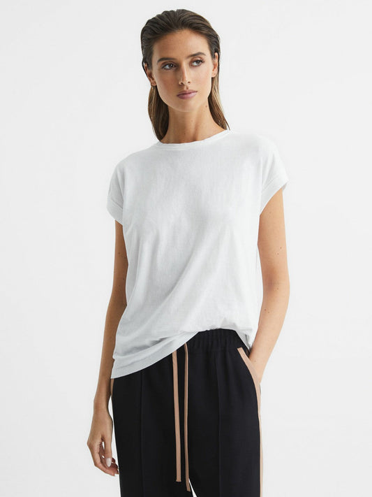 Cotton-Jersey Crew Neck T-Shirt White | Womens