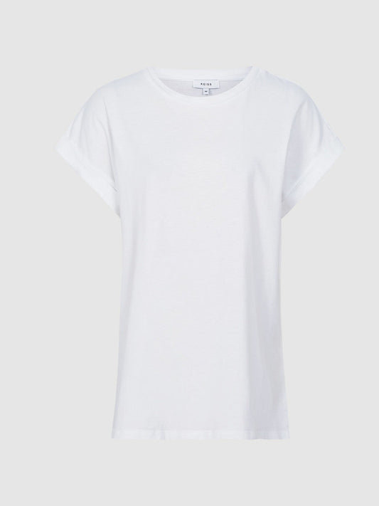 Cotton-Jersey Crew Neck T-Shirt White | Womens