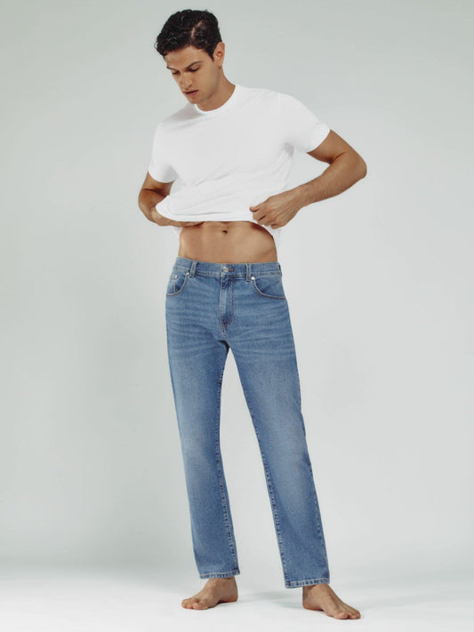 Straight-Leg Jeans Mid Blue Wash | Mens