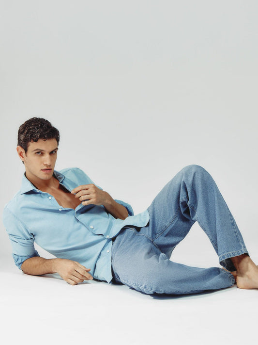 Loose-Fit Jeans Light Blue Wash | Mens